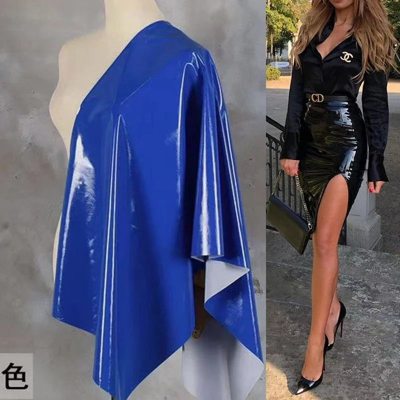 Eleganter Kunstleder-Bleistiftrock mit Reißverschluss – Sexy High-Stretch Rock in Schwarz, Rot oder Blau